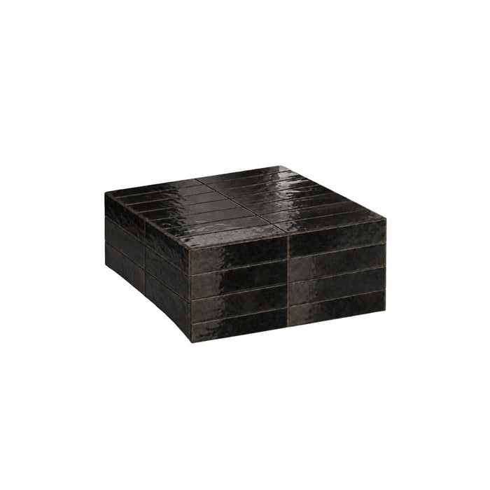 Coffee table Vence - Black tiles - Low - 27 cm