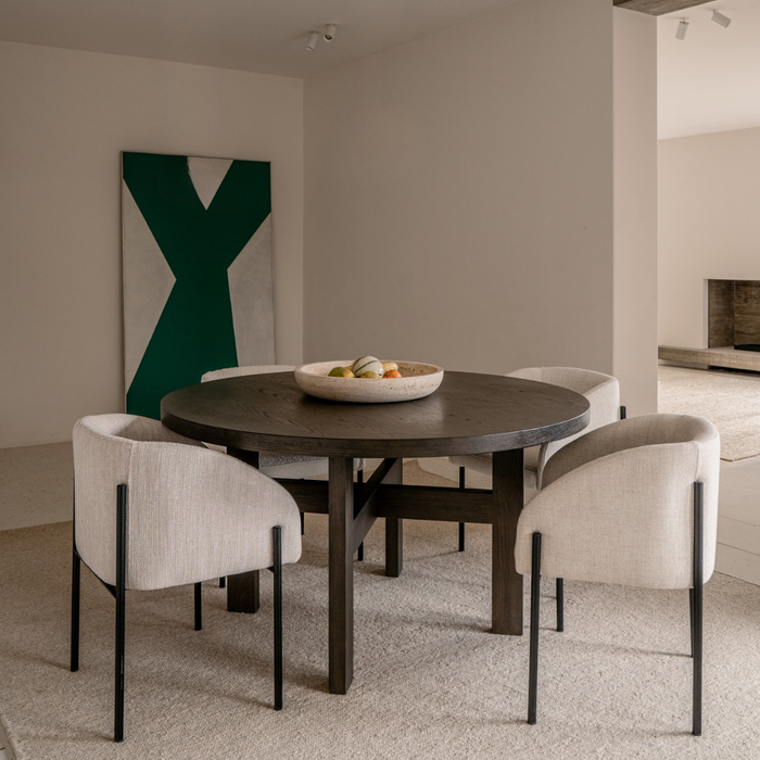 Victor - Round dining table – Ø140 – Smoke wood - Ash wood