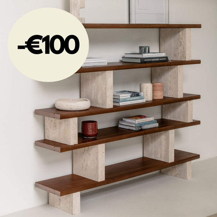 Wandschrank - Merpins - Walnuss - Travertinsäulen - 180 cm