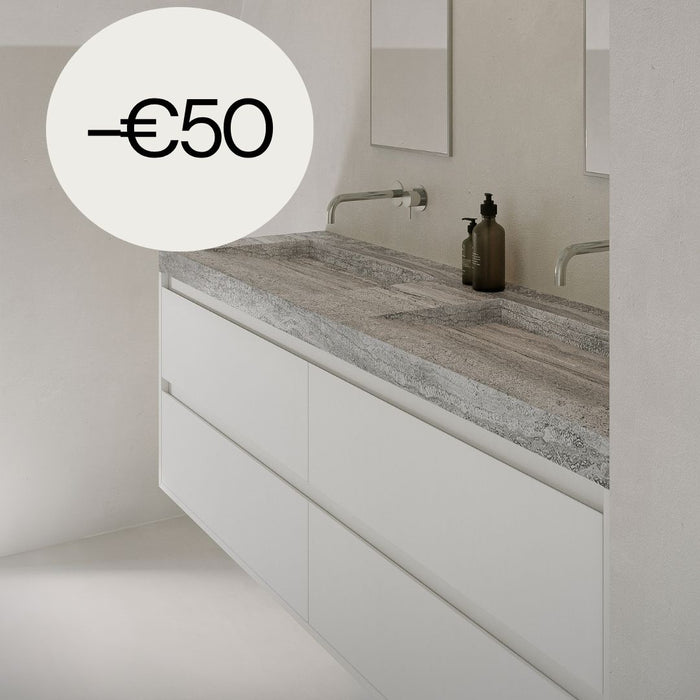 White wooden bathroom cabinet - ANN - White - 150 cm