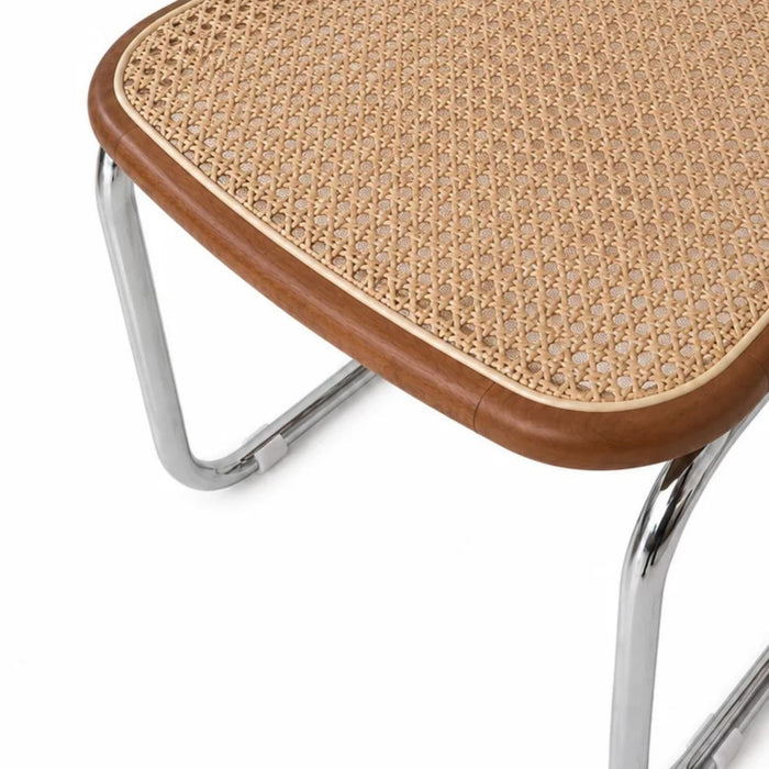 Dining Chair Swing – Natural Cane – Walnut/Chrome