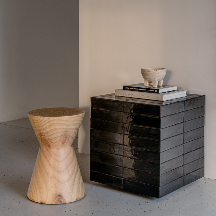 Salontafel Vence Schwarze Fliesen - Hoch - 39 cm