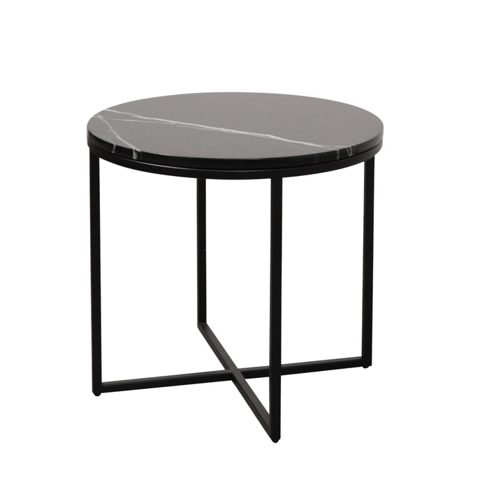 Side table Margaux - Black Marble Tabletop - Ø50cm