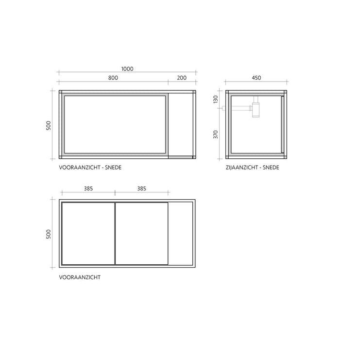 Estructura de baño de metal cebu minimalista - negro - 100 cm