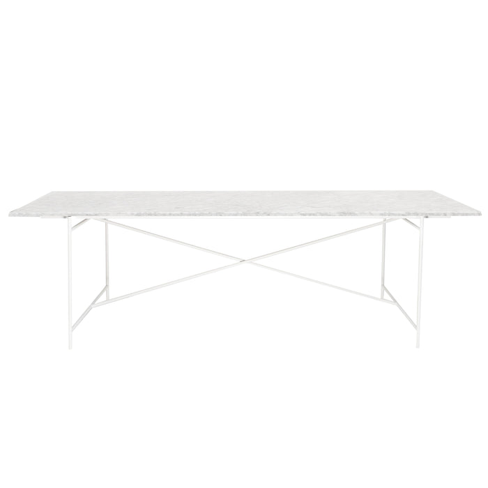 Rektangulært spisebord - Carrara White Marble - 240cm