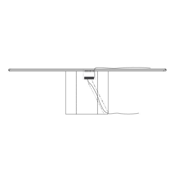Limoges organic dining table with cable tray - Microskin - 200 cm