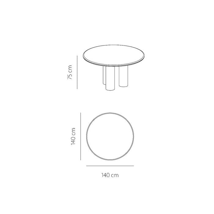 Table à manger ronde Monta - Microskin - 140 cm