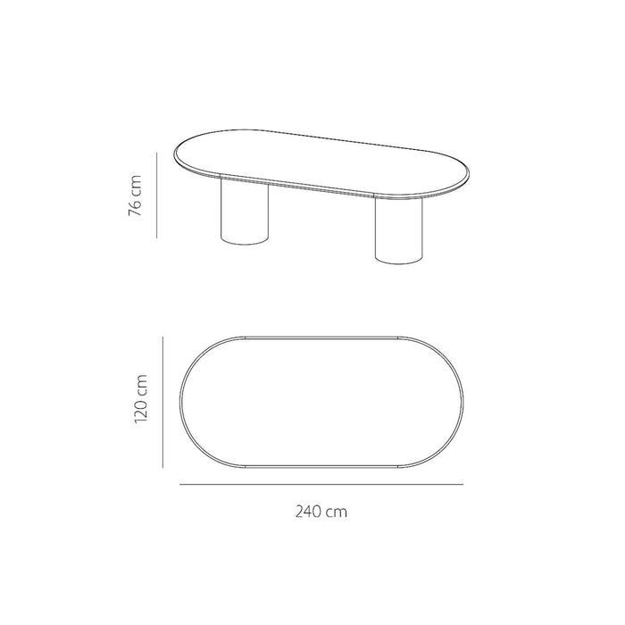 Astrid - table à manger en béton ciré - 240 cm